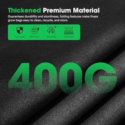 VIVOSUN 3-Pack 20 Gallon 3-Grid Grow Bags, 400G Fabric Pots with Handles - size: 20 Gallon, style: 3-Pack