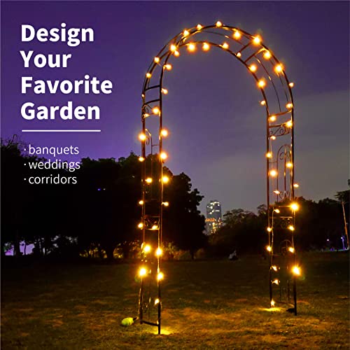 Metal Garden Arbor Wedding Arch 95.3" H x 45" W, Heavy Duty Rustproof Iron Pergola Trellis for Climbing Plants Outdoor Garden Patio Pathway Lawn Ceremony Party Decoration