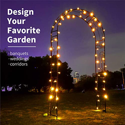 Metal Garden Arbor Wedding Arch 95.3" H x 45" W, Heavy Duty Rustproof Iron Pergola Trellis for Climbing Plants Outdoor Garden Patio Pathway Lawn Ceremony Party Decoration