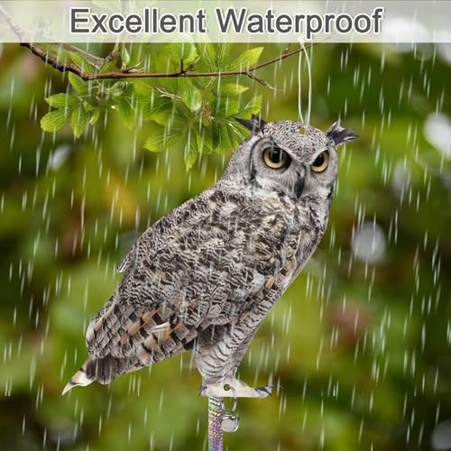 Owl to Scare Animals, 5 Pack Hanging Effective Owl Control Device to Keep Animals Pigeon Woodpecker Away from Outdoor Garden Yard - color: Grey-5