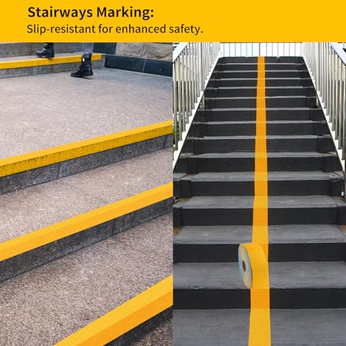 Reflective Pavement Marking Tape Slip-Resistant and Durable, Heavy-Duty Rubber Base for Outdoor Applications, Perfect for Driveways, Walkways, and Parking Areas (Yellow, 2 Inch X 18 Feet) - size: 2 Inch x 18 Feet