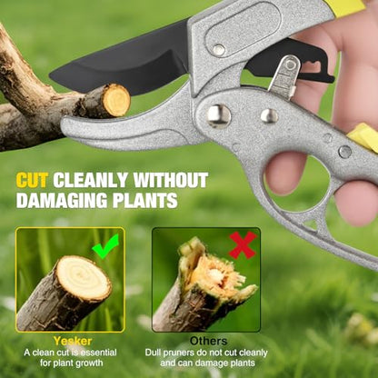 Yesker Pruning Shears Garden Shears 7.8" Professional Garden Scissors Sharp 65 Manganese Steel Blade Heavy Duty Clippers Hand Pruners for Cutting Fresh Flowers Branch Plant Trimming Gardening Tools - size: 1PCS 7.8" Yellow