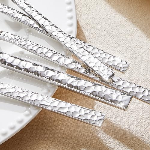 4 Piece Hammered Dinner Forks Set,18/10 Stainless Steel Forks, 8 Inch - size: 4-Piece