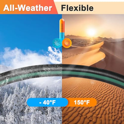 M METERXITY Garden Hose 5/8 Inch x 10 FT, Flexible PVC Leader Hose, Leakproof Water Hose with Swivel Handle, Double Female Fittings, Burst 600 PSI [Black Green] - size: 10 FT, style: Double Female