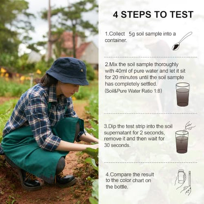 HOVIRAN Soil Test Strips for Nitrogen, 125 Strips Home Soil Test Kit for Lawns Garden - color: Soil Nitrogen Test Strips