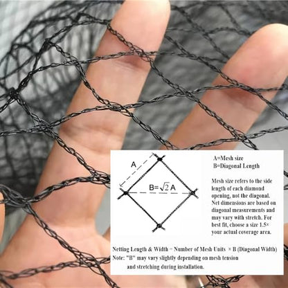 Bird Netting for Chicken Coop 50x100 FT, 1" Chicken Run Cover Net - size: 50X100 FT