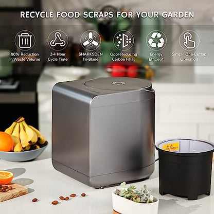 Airthereal R500 Electric Kitchen Composter, 2.5L, Gray - color: Gray, size: Plastic Cover