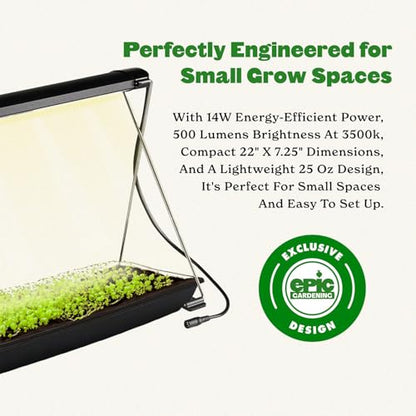 Epic Gardening Seed Starting Grow Light - Full-Spectrum LED - Small - size: Small