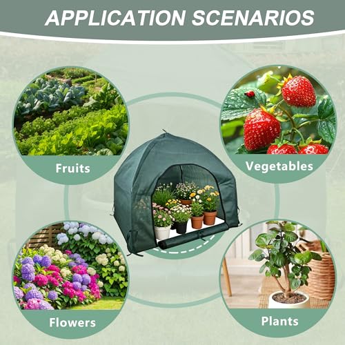 75% Shade Plant Protection Cover for All Seasons, 4.3 * 4.3 * 3 FT Heavy-Duty Garden Tent with Zipper Door, Protect Plants from Sun, Wind, Animals for Summer Shade - color: Sun