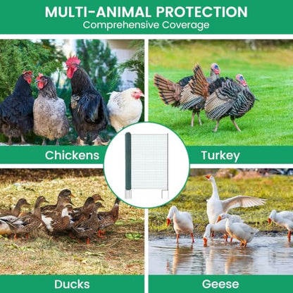 Non Electric Fence Netting 40" x100' Poultry Fence with Double Spiked Post - size: 40in x 100ft