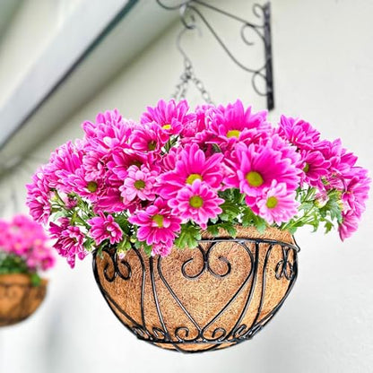 LaLaGreen Black Hanging Baskets (12 in, 2 Pack) Metal Plant Pots with Chain - size: 12" (30 cm) x 2 Pack