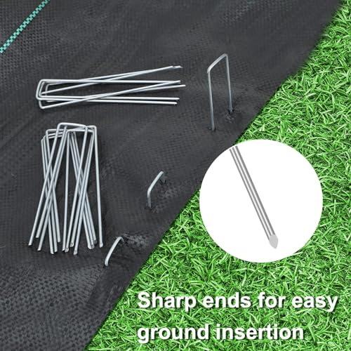 200 Pack 6 Inch Garden Stakes, Galvanized Landscape Staples for Weed Barrier Fabric, Heavy Duty Sod Pins Securing Pegs Netting Ground Sheets and Fleece, Ground Cover, Irrigation Tubing - size: 6 INCH-200Packs