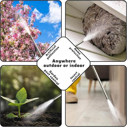 LURKA Electric Diatomaceous Earth Duster – Cordless Powder Duster with 500ML Bottle, 5.9" Stainless Steel Nozzle, 3-Speed Rechargeable Sprayer with Measuring Scoop & Silicone Funnel for Garden Use