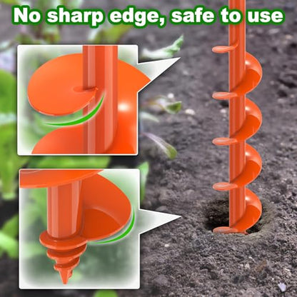 Insaga Auger Drill Bit for Planting 3''x32'' Garden Earth Auger 3mm Thicker Drill Augers for Digging Holes Heavy Duty Auger Post Hole Digger for Bulb, Flowers, Plants - Fits 3/8" Hex Drive Drill - size: 3x32''