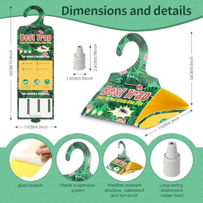 6 Pack Codling Moth Traps for Apple Trees with Pheromone Lures – Triangular Hanging Sticky for Apple Trees, Includes 6Traps & 6 Lures, for Orchard & Garden Use - style: for Apple