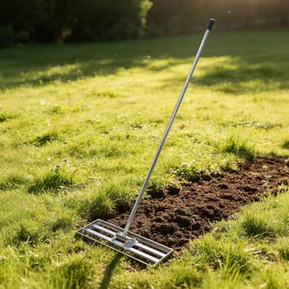 Garvee Lawn Leveling Rake, 36" x 10" Level Lawn Tool, Heavy Duty Stainless Steel Lawn Leveler Tool with 6.5 FT Extended Handle, Yard Leveling Rake Suit for Garden, Golf Lawn, Farm - size: 36x10'' 6.5FT
