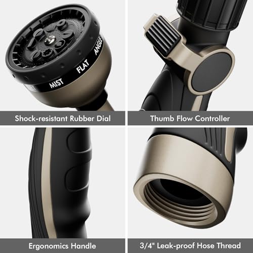 RESTMO Watering Wand Heavy Duty, 15-Inch Long Hose Nozzle Sprayer - color: Bronze