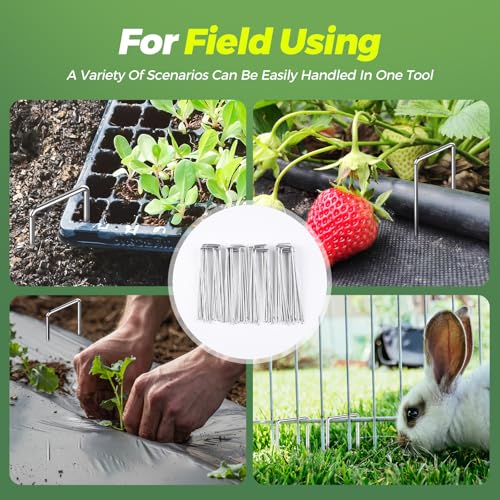 Verdeluxe 25 Pack Garden Staples,6 Inch 11 Gauge Galvanized Garden Stakes - size: 6inch/25pcs