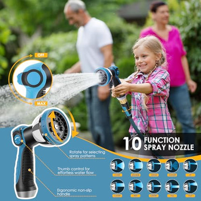 Non-Expandable Garden Hose 50 ft, Lightweight Flexible Anti-Kink - color: Blue, size: 50ft