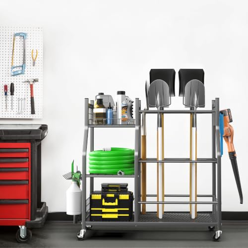 EVERHANGER Garden Tool Organizer Stand, Garage Tool Storage Organization - size: Large