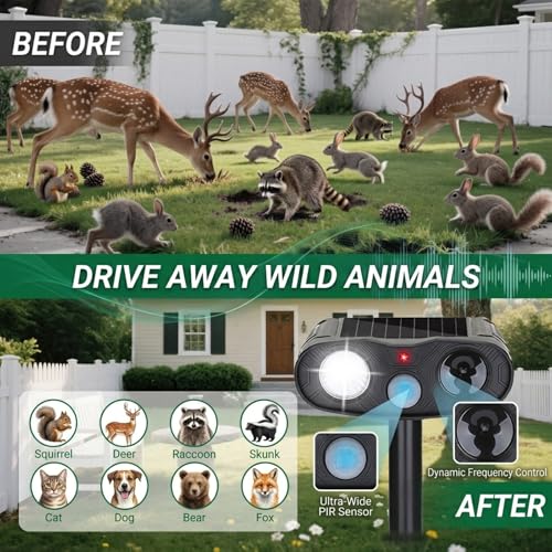 Sonic Fortress Pro Deer Repellent Device Outdoor with LED Flash 2 Packs