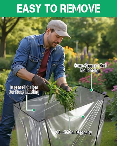 2 Pack Heavy Duty Metal Trash Bag Holder Stand for Yard - color: Green-2