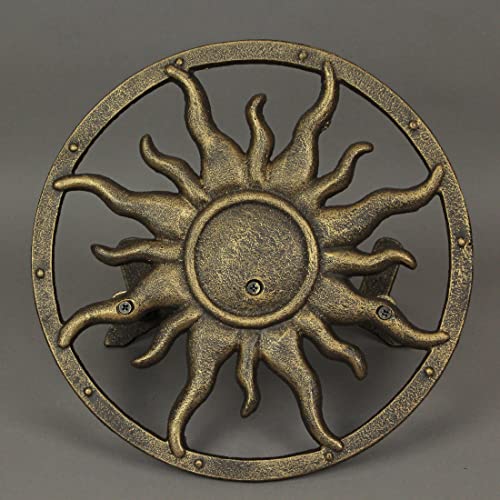 Zeckos Garden Hose Holder Sun 11.5 Inch Cast Iron Bronze - color: Sun - Bronze