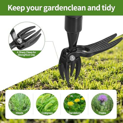 Aluminum Weeder，Stand Up Weed Puller Tool with Long Handle