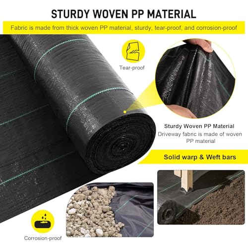 Driveway Fabric, 13x150 ft Road Fabric Commercial Weed Barrier Fabric, Landscape Fabric Heavy Duty 3.5OZ French Drain Fabric for Erosion Control,Landscape Fabric,Weed Barrier,Construction Projects - size: 13x150 ft-3.5OZ