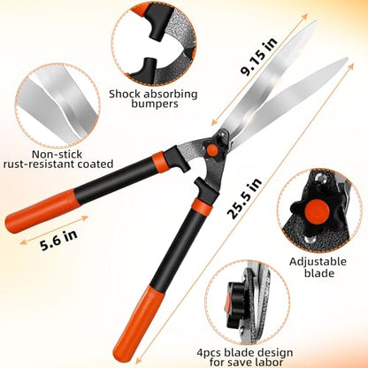 EWPJDK 3-Piece Loppers Hedge Shears Pruners Heavy Duty Combo Clippers - color: Orange
