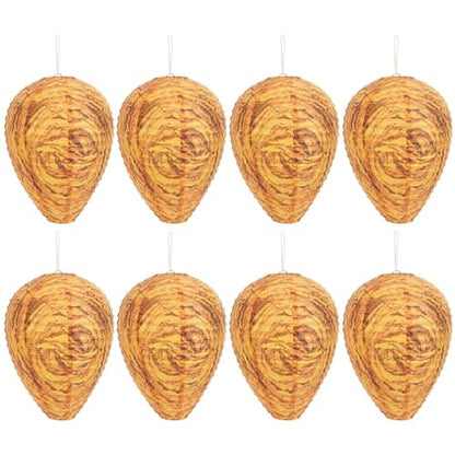 DECYOOL 8 Pack Paper Fake Wasp Nests Decoys for Yellow Jackets - color: Orange