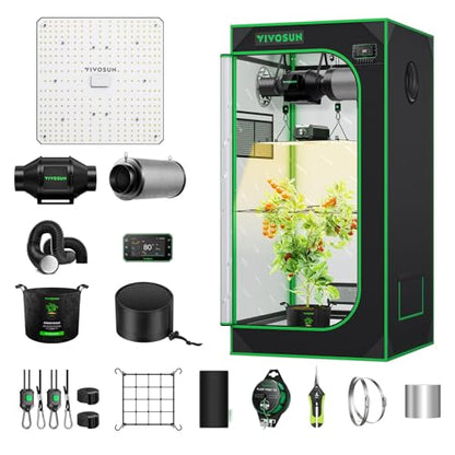 VIVOSUN Smart Grow Tent Kit 2x2, 1-Plant WiFi-Integrated Grow Kit System - size: 24"x24"x48"