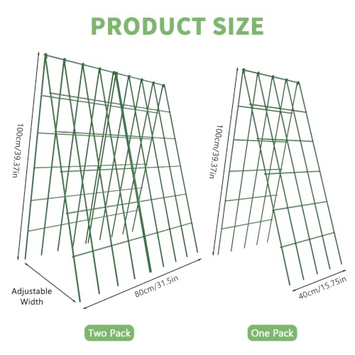 DoCred 39.4" H Cucumber Trellis, 2 Pack Foldable A Frame Garden Trellis - color: Green, size: 39.4" H (Standard)