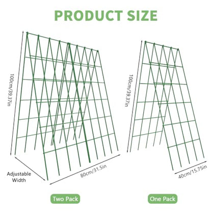 DoCred 39.4" H Cucumber Trellis, 2 Pack Foldable A Frame Garden Trellis - color: Green, size: 39.4" H (Standard)