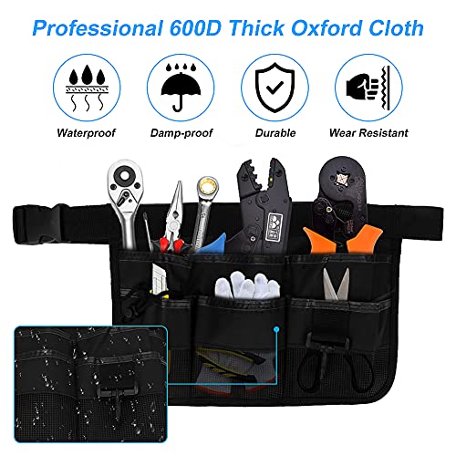 Number-one Gardening Tool Waist Bag Belt, Adjustable Garden Canvas Waist Bag with 7 Pockets of Different Sizes and Depth for Holding Gardening Tools and Home Decoration Tools