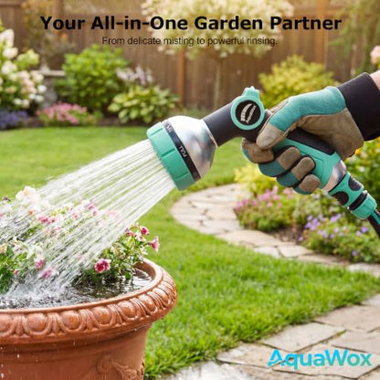 8-Pattern Watering Nozzle with Thumb Control & Soft TPU Handle Grip