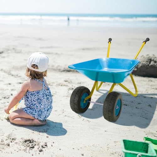 2 Wheel Toddler Wheelbarrow Toy for Kids Gardening Tool Wheel Barrow(blue) - color: Blue
