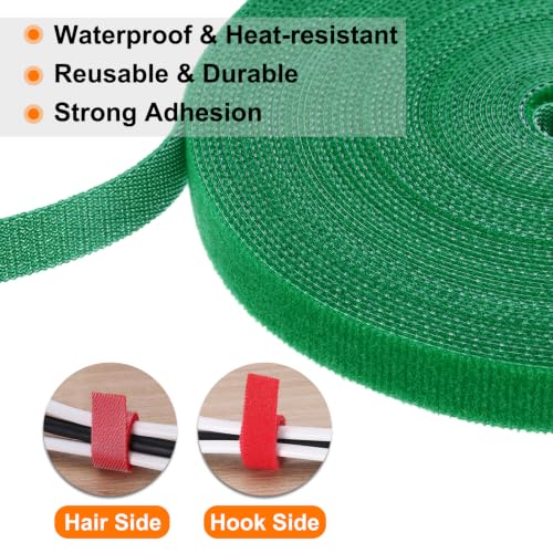 HARFINGTON Garden Plant Tape 16.4ft 25/32" Reusable Tie Strap Emerald Green - color: Emerald Green, size: 16.4ft x 25/32"