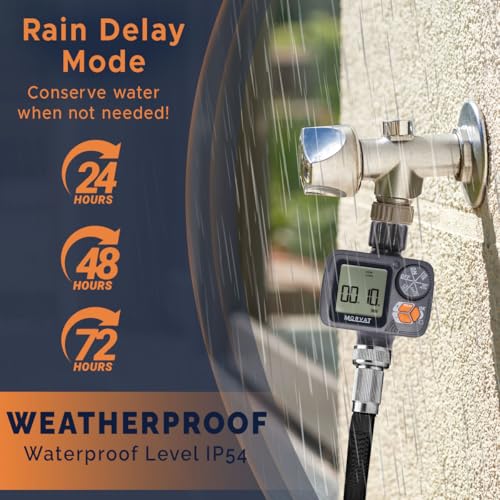 Morvat Programmable Outdoor Garden Hose Sprinkler Timer with Rain Delay