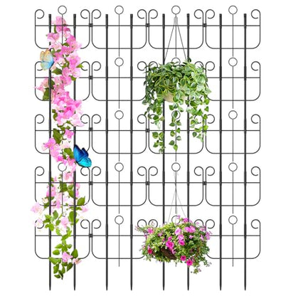 Trellis for Climbing Plants Outdoor, Expandable Heavy-Duty Metal Trellis for Raised Bed Plants, Flowers Vine Ivy, Sturdy Houseplant Pothos Plant Climber Support - size: 20 Pack-16.9in(H)x12.5in(L)