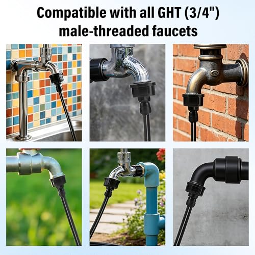 6 Pack 3/4" Female to 1/4" Quick Connect Drip Irrigation Faucet Adapter - size: 6Pack 3/4" to 1/4" drip irrigation adapter