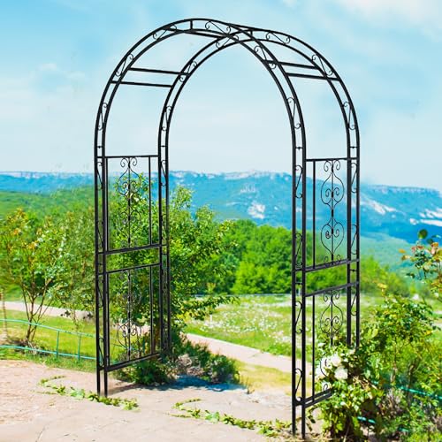 Garden Arbor Trellis 7FT, Heavy Duty Plant Climbing Archway