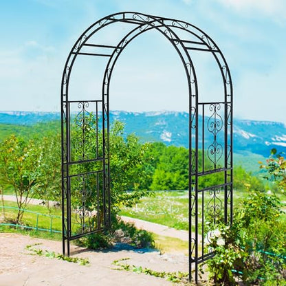 Garden Arbor Trellis 7FT, Heavy Duty Plant Climbing Archway