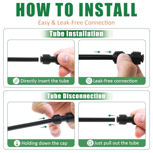 1/4 Inch Drip Irrigation Coupling Fittings, 22 Pieces Push-to-fit Coupling Connectors for 1/4" Irrigation Tubing Leak Free Drip Line Coupler Parts for Garden Lawn Irrigation System - size: 1/4" Push to Connect Coupling