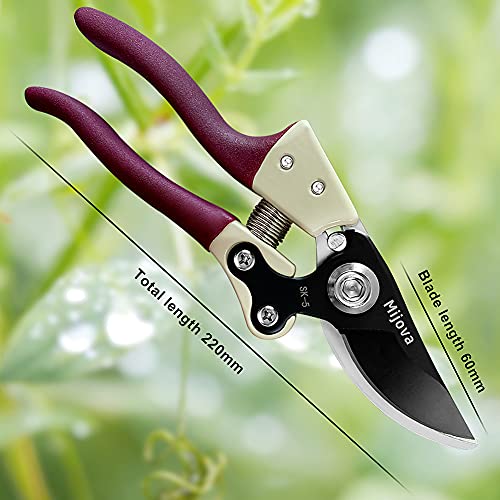 Professional Pruning Shears, Heavy Duty Garden Scissors & Flower Trimmers - color: Purple