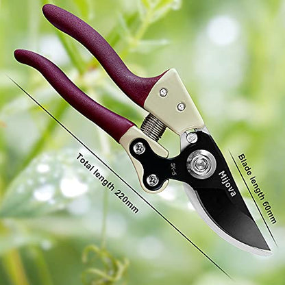 Professional Pruning Shears, Heavy Duty Garden Scissors & Flower Trimmers - color: Purple