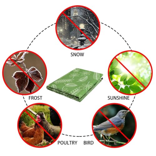 Homimp Plant Covers Freeze Protection,4 PCS Frost Covers with Zipper Drawstring (31.5" x 47.3") Plant Protection Cover Bags for Outdoor Winter Frost Cold Weather Shrubs Trees Jacket Covers,Green Print - size: 31.5"W x 47.3"H