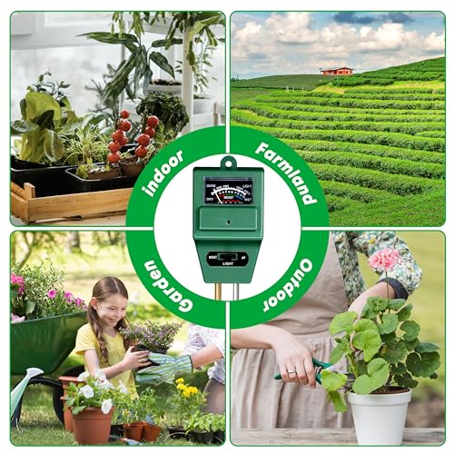 iPower 3-in-1 Plant Moisture/Light/PH Meter, Soil Test Kit for Gardening, Farming, Indoor & Outdoor Use, 2 Pack - size: Square, style: 2-Pack
