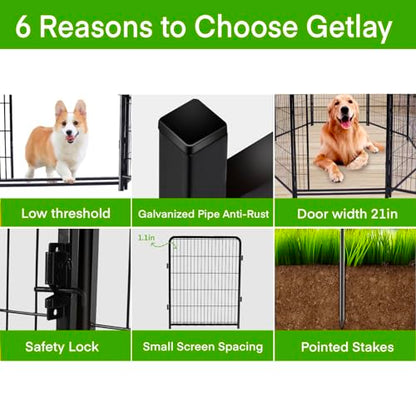 Getlay Garden Fencing 40 inch High, 14 Panels Total 31 Ft(L), Gate 21 inches Wide with Low Sills. Fencing for Garden Beds, Dog Digging Fences Barrier, Dog Fences for the Yard, Animal Barrier Fence - size: 40''(H)-14panels-31ft(L) with gate
