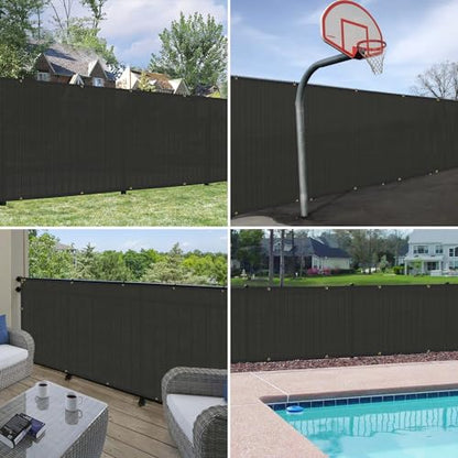 WINDSCREEN4LESS 6' x 2' Privacy Fence Screen in Black W/ Brass Grommet 85% Blockage Windscreen Outdoor Mesh Fencing Cover Netting 150GSM Fabric - Custom Size - color: Black, size: 6' x 2'